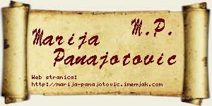 Marija Panajotović vizit kartica